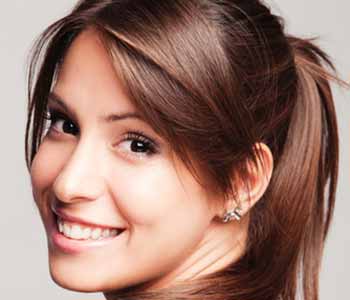 Smilling lady looking back