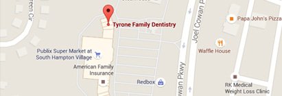 Map and Direction to Tyrone Family Dentistry