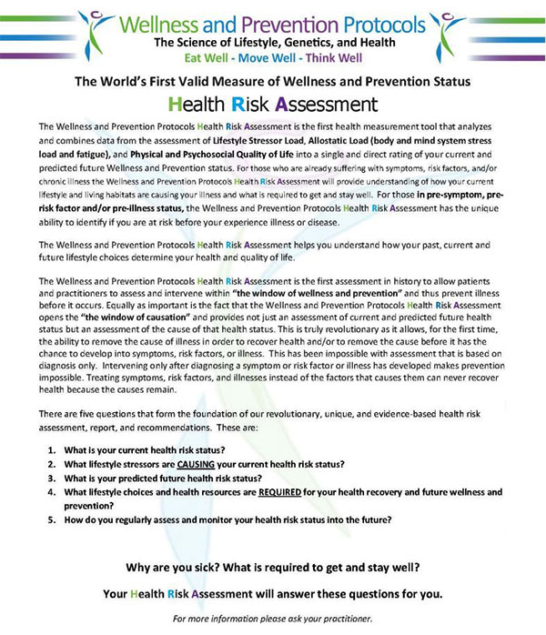 Health Risk Assessment Portland - Patient Handout