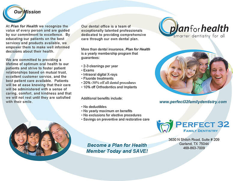 Plan for health brochure - front view