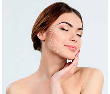 Botox injected young lady face