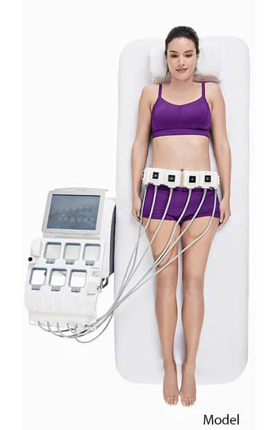 Woman receiving TruSculpt ID fat reduction treatment 