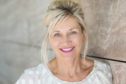 Attractive middle-aged blond woman with a beautiful smile