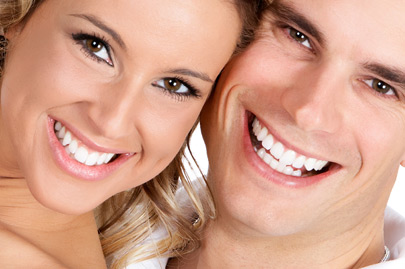 Couple in love smiling