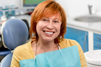 Senior woman in the dental office