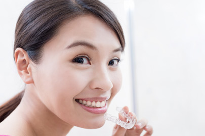 Woman with invisible braces