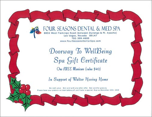 Community Service Las Vegas - Walter Hoving Home Certificate