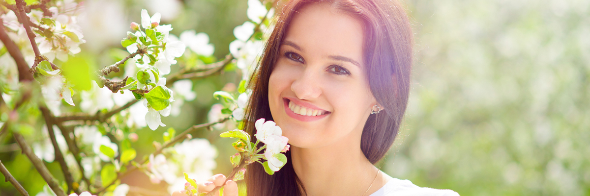 happy young women in the garden