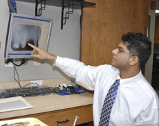 Dr. Sameet Koppikar with digital x-rays device