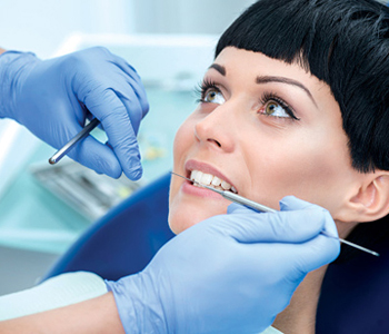 A patient having a dental checkup