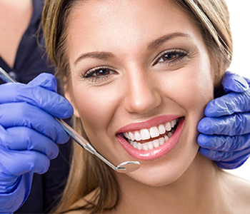 Women having a dental checkup