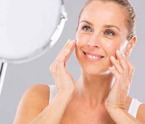 wrinkle free beautiful woman face