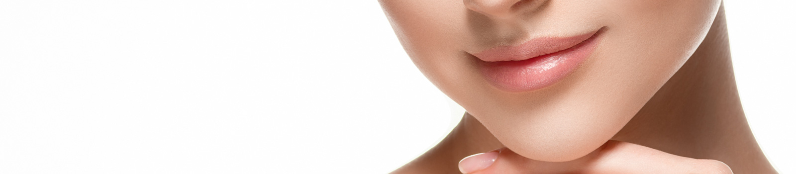 Woman lips chin neck beautiful skin age care