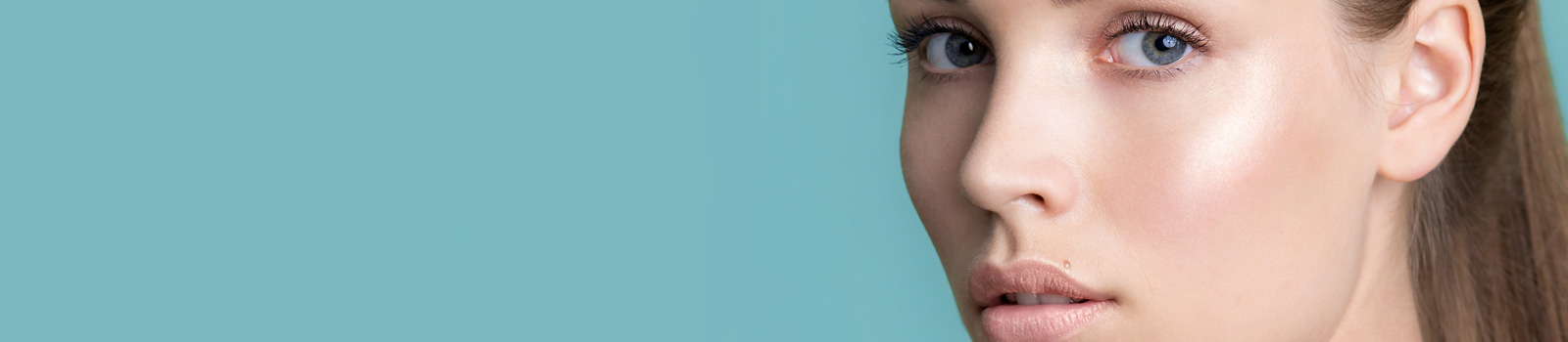Beautiful young woman with clean perfect skin.