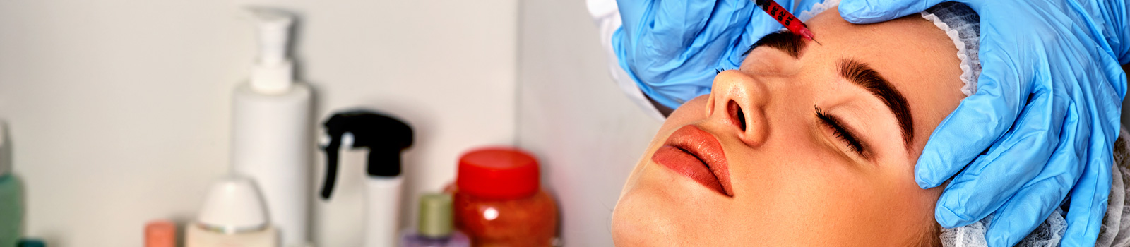 Filler injection for female forehead face