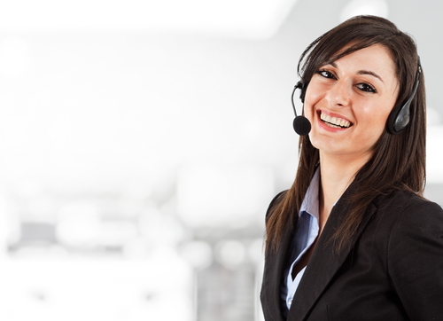 Portrait of a beautiful girl with headset