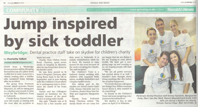 Smile Makeover Weybridge Surrey - Skydiving for children's charity!
